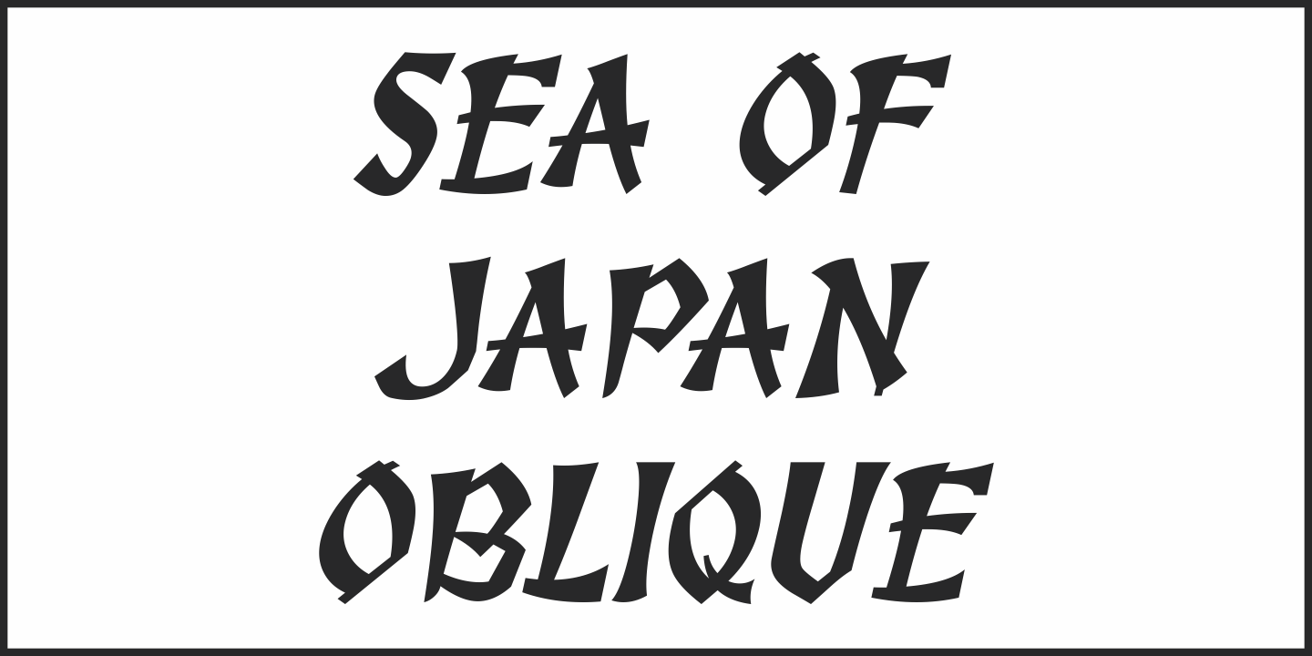 Пример шрифта Sea of Japan JNL Oblique